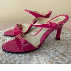 Franco Sarto Hot Pink and White Pumps